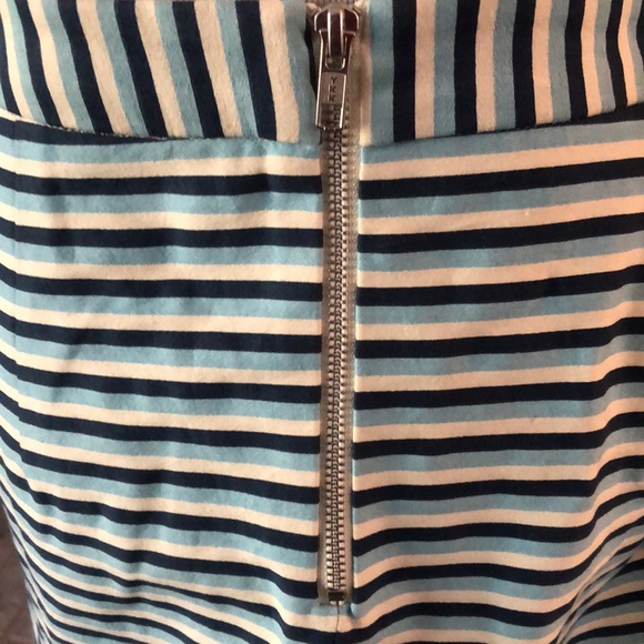 Pink Martini Blue White Stripe Front Pleats Pockets Skirt size Large - Picture 6 of 12